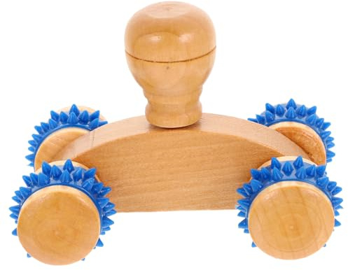 Abaodam 3 Stück Holz Massage Roller mit Rädern Tragbares Muskel massagegerät für Rücken Beine und Ganzkörper Vielseitiges Schmerztherapie tool zur Faszien Muskelentspannung Flexibel und