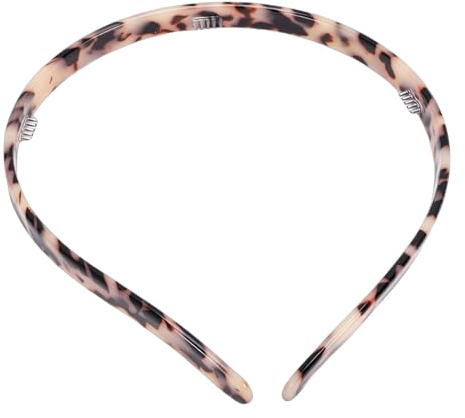 ZJchao Bandeau Pression en Résine Antidérapante, Bandeau Fin en Forme de U pour Porteur de Lunettes, Maquillage, Lavage du Visage, Accessoires pour Cheveux, Extensible (Testudinaire beige)