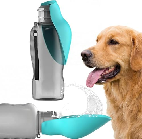 800ML Trinkflasche Hunde für Unterwegs, BPA Frei Wasserflasche Hunde Trinkflasche to Go für Spaziergang, Wandern,Camping, Bergsteigen oder Reisen (Blau)