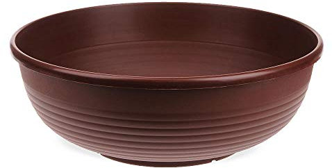 matches21 - Vaso per piante a forma di ventre per giardino e decorazione cimiteriale, per interni ed esterni, in plastica marrone, 1 pezzo, Ø 40 x 15 cm