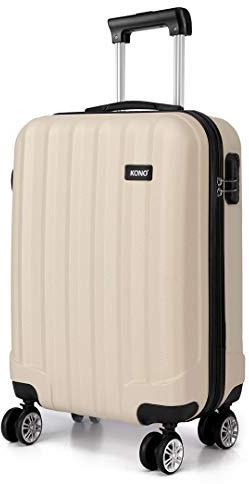 KONO Handgepäck Koffer Trolley ABS+PC Leicht Kabinenkoffer Reisekoffer mit 4 Rollen und Zahlenschloss, 55x35x20cm, 32 Liter