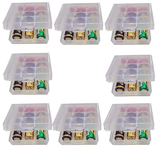 GTIWUNG Lot de 8 18650 Boîte à Piles en Plastique, Boîte de Rangement pour Piles et Batteries Rechargeables, Boîte à Piles pour 18650 14500 AA et AAA (Transparent)