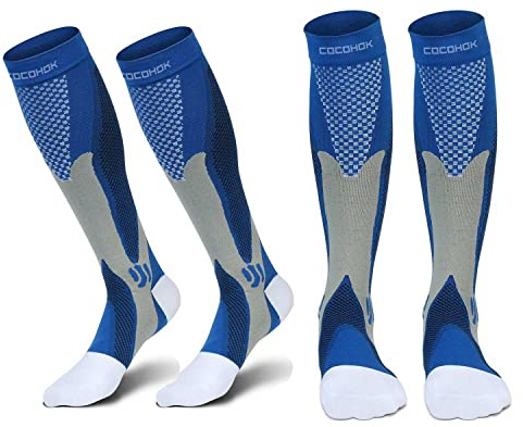 COCOHOK Kompressionsstrümpfe Sport Herren & Damen, Fit für Sport, Fußball, Flug, Laufen, Kompressionssocken für Männer & Frauen für Steigerung der Leistung, Ausdauer, Durchblutung und Erholung