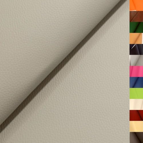 TOLKO 1m Kunstleder Meterware | weiches Premium Lederimitat für Stuhl Bank Sessel Sofa Sitzbezug Bezugstoff in Rindsleder Optik 140cm breit Polsterstoff Polsterbezug Möbelstoff (Beige)