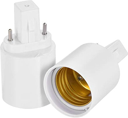 sourcing map Light Socket Adapter G23 to E26 E27 Outlet Lamp Base Converter for LED Bulb White Pack of 2