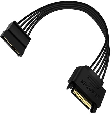 HuaLiSiJi SATA Kabel Male Female SATA Verlängerungskabel 15 Pin Male Female Schwarz 30cm