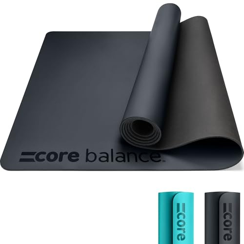 Core Balance Rubber Exercise Mat, 183cm x 65cm, Black