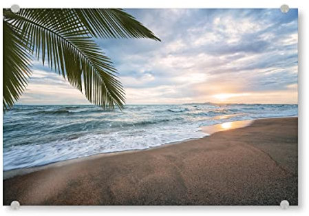 artboxONE Acrylglasbild 45x30 cm Natur Sonnenuntergang - Thailand Bild hinter Acrylglas - Bild Strand Insel Meer
