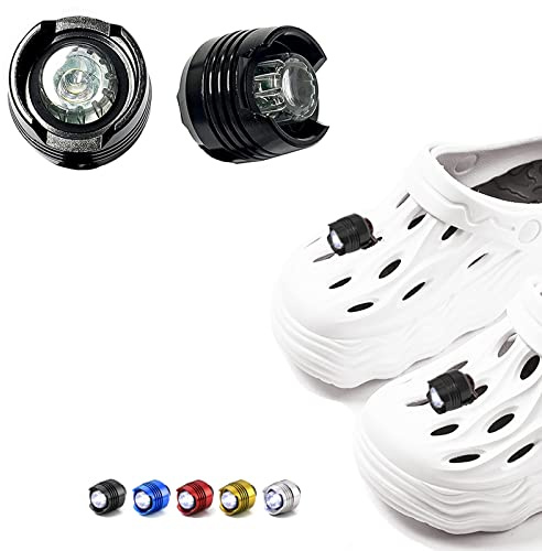 2 lampes crocodiles pour chaussures – Breloques de chaussures pour garçons filles adultes, lumières LED crocodile avec 3 modes, décoration chaussures avec lampe poche chien nuit Walking noir