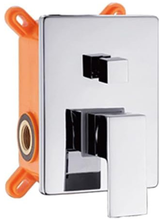 AQUARELAX miscelatore CUBE rubinetto bagno doccia incasso 2 vie monoleva monocomando cromo quadrato due uscite