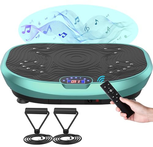 AXV Vibrating Plate Exercise Machine Whole Body Music Workout Vibration Fitness Platform Lymphatic Drainage Machine for Weight Loss Toning Wellness Gym