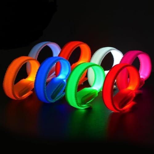 AUAUY 8PCS Bracelets Clignotants LED, Faveurs de Fête Brillant Dans le Noir Fournitures Bâtons Bracelets Lumineux, Jouets Lumineux à Remplir Sacs de Fête, Cadeau Anniversaire pour Enfants Adultes