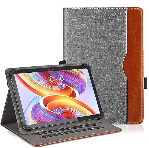 Elfofle Universal Hülle für Sign, Byybuo, ZZB, Feonal, Baken, Lville, Juninke, 10-11 Zoll Tablets, PU Leder Schutzhülle (Grau)