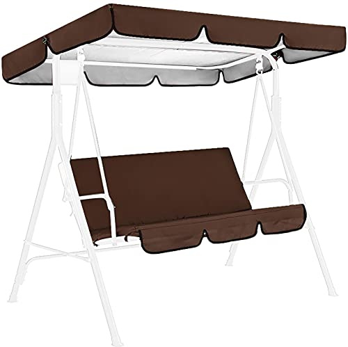 Hollywoodschaukel Ersatz-Bezug und Ersatz-Schaukel Sitzbezug | 2-3 Sitzer Ersatzdach für Gartenschaukel & Ersatz-Schaukelsitzbezug | Hollywoodschaukel Dachbezug & Sitzbezüge für Gartenschaukel