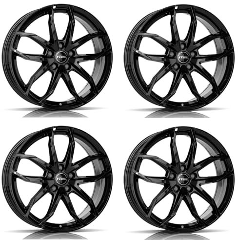 4x Rial Felgen Alufelgen Lucca 8.0Jx18 ET45 5x112 diamant-schwarz kompatibel mit BMW 1 2 X1 X2