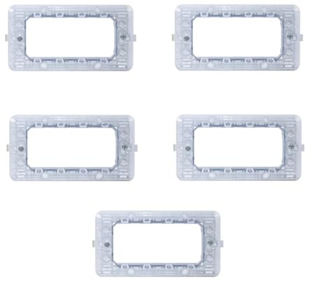 CONFEZIONE DA 5 SUPPORTI A 4 MODULI, PER CASSETTA SCATOLA 504, PER PLACCA A 4 POSTI, COMPATIBILE CON BTICINO MATIX, SERIE SOLAR, SERIE CIVILE, MASCHERINA