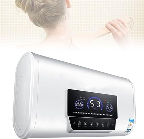 Calentador De Agua Eléctrico Instantáneo De 80L, Calentador De Agua con Pantalla LCD De Temperatura De 3KW con Accesorios, Revestimiento Doble, con Control Remoto, para Hoteles, Baños