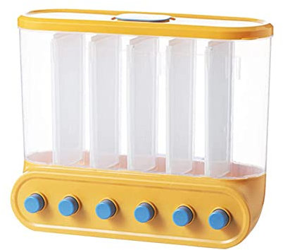 Dispensador de alimentos secos de 5 kg montado en la pared, contenedor de almacenamiento separado para arroz, dispensador de cereales, dispensador de alimentos secos 6 en 1, dispensador de alimentos