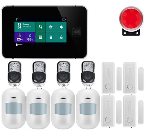 Sistema de seguridad para el hogar, De Alarma Inteligente For En Casa, De Alarma De Seguridad GSM Con Puerta Y Sensor De Humo, Control Por Aplicación Inteligente Tuya(W8B7)