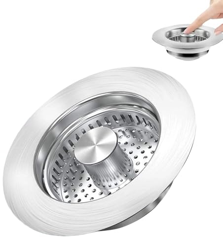 Fokroin 3-in-1 Abflusssieb und Stopper für Küchenspüle,Küchen Spülbecken Stöpsel,Abflussstopfen Stöpsel Waschbecken,Universal Fit Aufsatzwaschbecken & Küchenspüle