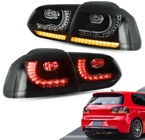 VLAND Rückleuchten für Golf 6 GTI TDI TSI GTD R 2008-2013, Mit E-Prüfzeichen, 1 Paar - Schwarz