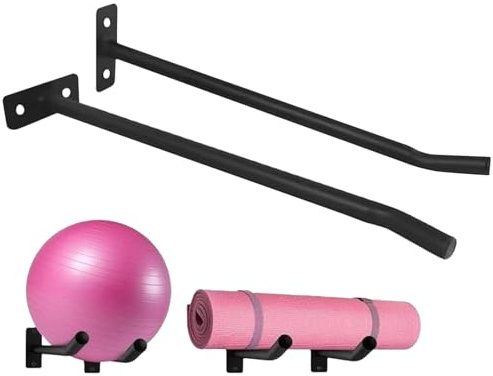 Yoga-Ball-Halter, 2 x Gymnastikball-Wandhalterung, Fitnessgeräte, Aufbewahrung, Organizer, große Last, Sportausrüstungshalter, Studio-Montagesystem für Damen, Herren, Sportbegeisterte