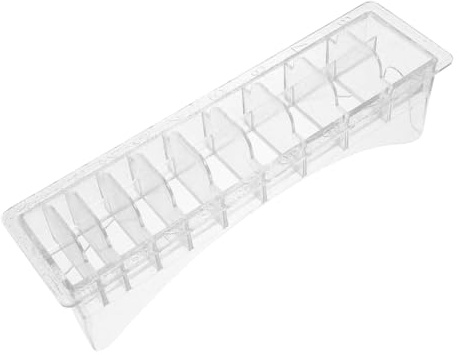 BESPORTBLE 10grids Hair Clipper Limit Comb Barber Guards Storage Box Clipper Guard Holder Plastic Display Case Hair Cutting Tool Accessories