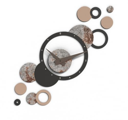 Giallobus - Orologio da Parete Adesivo Modulare Geotime - Bubbles - Legno Mdf - Geotime - 15B_Forge - Orologio da parete moderno - Numeri adesivi 3d - Costruzione modulare