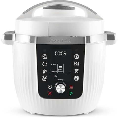 Instant Pot Multicuiseur Pro 10 en 1 5,7 L - Blanc, autocuiseur, mijoteuse, cuiseur à riz, sauteuse, yaourtière, chauffe-plats, cuiseur sous vide, cuiseur vapeur, pâtisserie, NutriBoost, passe au