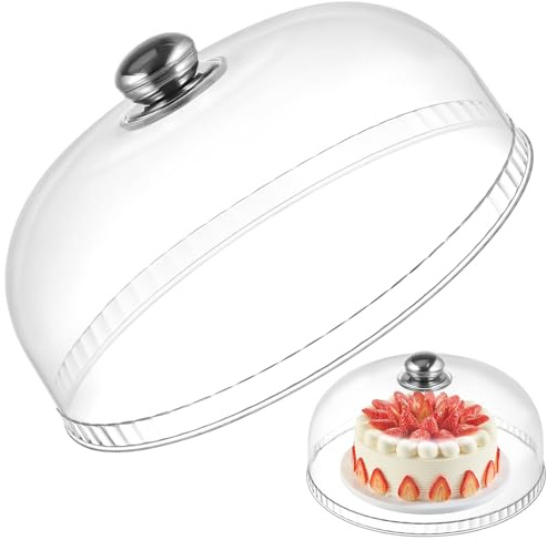 GARVALON Cloche A Fromage en Plastique Transparent, Couvercle à Gâteau Pratique pour Dessert et Banquet, Protection Anti-poussière,