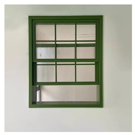 XILYZMO Materiale Legno Massello Casetta Finestra, Montaggio A Filo Finestra Ventilazione Kit Vetro Temperato, Pieghevole Verticale Finestra Servizio per Negozi Minimarket(130x120cm)