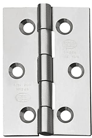 Amig | Packung mit 2 festen Scharnieren ohne Nickel | 60 x 40 mm | Modell 2002 | Edelstahl 18/8 | Quadratische Kanten | einfache Installation und Verwendung | Große Befestigung für Ihre Möbel | DIY