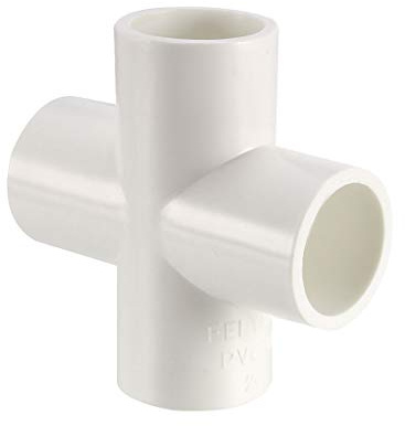 sourcing map 6 Stk. Rohrverschraubung Rohrverbinder PVC Anschluss 20mm Weiß | PVC-Möbelbeschläge 4-Wege Kreuz