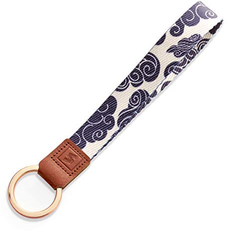 SENLLY Schlüsselband Wristlet Keychain Lanyard Strap Handschlaufe Schlüsselanhänger mit Ring und Echtem Leder, für Schlüssel, Mobile Handys Telefon, Kamera, Charms (Trib)