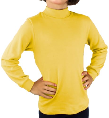 KLOTTZ POLO44 - Camiseta Carnaval Manga Larga niños Fabio Halloween. Polo Cuello semicisne e Interior Afelpado. Niñas Color: Amarillo Talla: 10 años