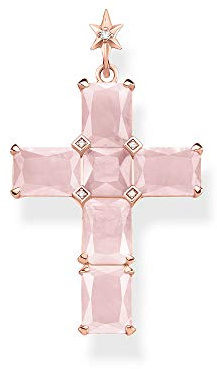THOMAS SABO Kreuz rosa Steine mit Stern PE890-417-9 Anhänger