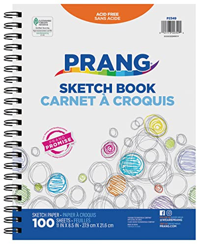 Prang (Formerly Art Street) Sketch Book, Lightweight, 11 x 8-1/2, 100 Sheets