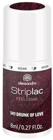 alessandro Striplac UV-Nagellack Drunk of Love – Schonend und langanhaltend – Einfache Entfernung dank Peel-Off-Technologie – Vegan und tierversuchsfrei – 8 ml