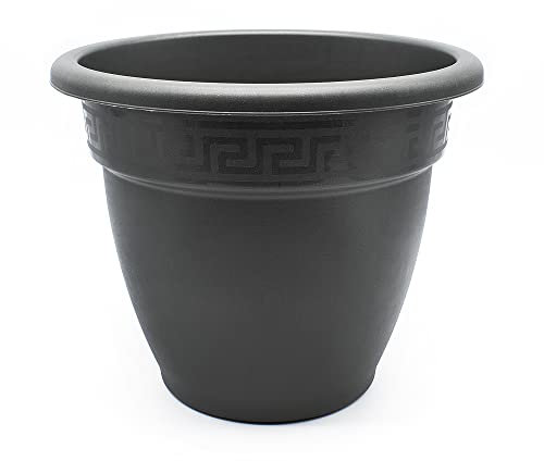 CABLEPELADO Macetero rendondo de plastico, Maceta de plástico, Tiesto para Flores, Macetero para Suelo, 41 cm Altura x 52 cm Diámetro Superior x 28 cm Diámetro Inferior, Plástico, Negro