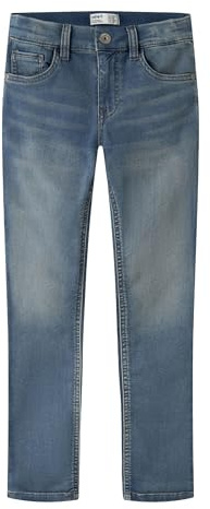 NAME IT flickor Nkmtheo Dnmthayer Cor1 Swe Pant Noos Byxor, Ljusblå denim, 128