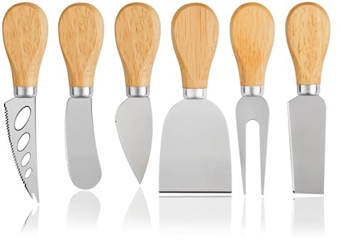 Cheese Knives Set - Cheese Knife, Cheese Spreader, Cheese Fork, Cheese Slicer, Cheese Cutter, Butter Knife – 6PCS Mini Stainless Steel Cheese Knives - Cheese Knife Set for Charcuterie Board