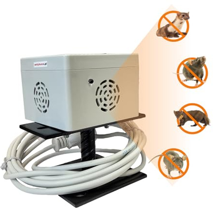 ANTIMARDER LUBERDA Repellente a ultrasuoni per roditori impermeabile su 7 cm di elevazione | Silenzioso ed efficace | Per il giardino del balcone | Alta frequenza