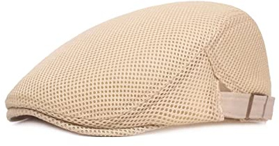 Flatcap Herren Sommer, Schiebermütze Flatcap Sommer Mesh Flache Kappe Newsboy Schirmmütze, Schirmmütze Herren Sommer Hut Kappe Flatcap Schiebermütze Einstellbar 55 cm - 60 cm