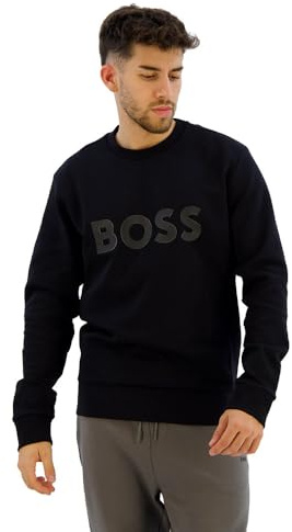BOSS Salbo sweatshirt för män, Black1, XL