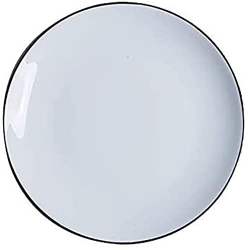 Set di stoviglie, set da tavola in ceramica Contorno nero Piatto da colazione in ceramica per pesce Set di posate semplice Piatto basso