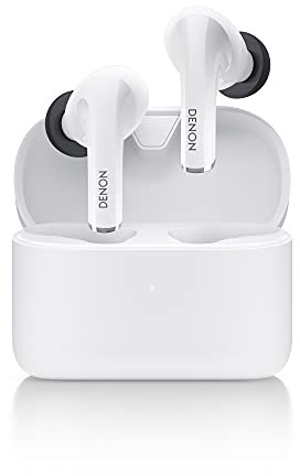 Denon AH-C830NCW True Wireless In-Ear Headphones with Active Noise Cancelling, Water Resistant Earbuds with Crystal Clear Call Quality - White (Renewed)