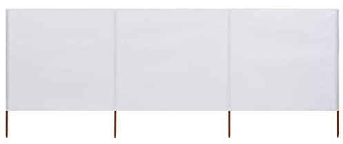 LAPOOH 3-teiliges Windschutzgewebe 400 x 160 cm Sandweiß, Zaun Sichtschutz, Sichtschutz Garten, Windschutz, Gartensichtschutz, Bauzaun Sichtschutz, Terassen Sichtschutz