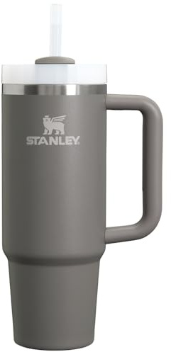 Stanley Quencher H2.0 FlowState vakuumisolierter Becher aus Edelstahl mit Deckel und Trinkhalm, für Wasser, Eistee oder Kaffee, Smoothie und mehr, Steinfarben, 887 ml