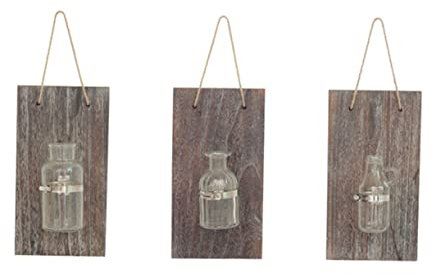 Amosfun Vintage Wandvase Holzbrett Mit Transparentem Hydroponischem Glas-testrohr Für Kreative Wanddekoration Hängender Blumentopf Mit Hanfseil Für Innenräume Fenster Und Pflanzenaufzucht