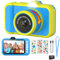 Uleway Kinderkamera - 3,5 Großes Display, 360° Rotierendes Zoomobjektiv, Selfies, LED-Blitz, Digitalkamera Mit 32G Karte, Spielzeug Geschenke für Kinder 3-12 (Blau)